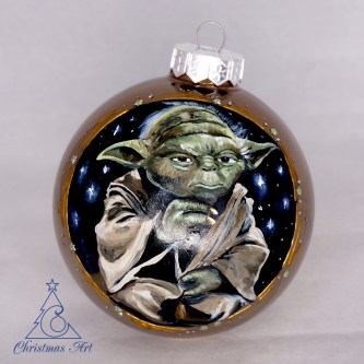 Елочная игрушка 10 см портрет Йода (Yoda)